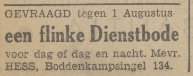 Boddenkampsingl 134 Mevr. Hess advertentie Tubantia 28-6-1941.jpg