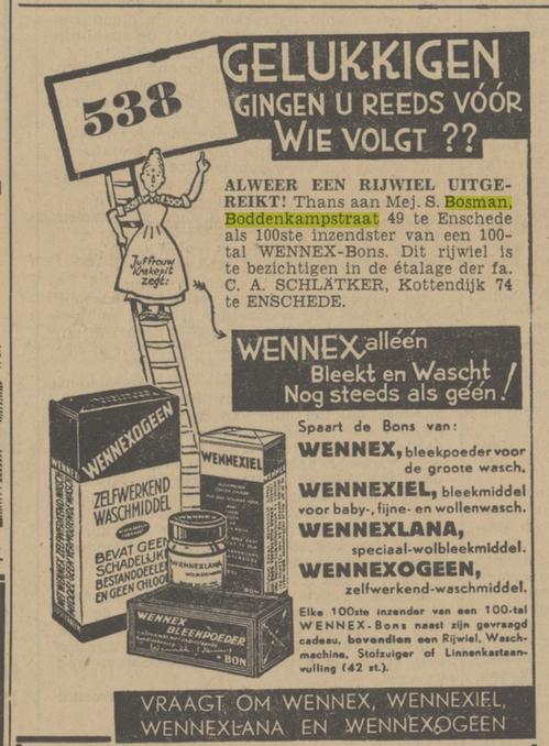 Boddenkampstraat 49 Mej. S. Bosman advertentie Tubantia 23-11-1939.jpg