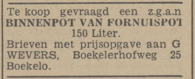 Boekelerhofweg 25 G. Wevers advertentie Tubantia 5-3-1941.jpg