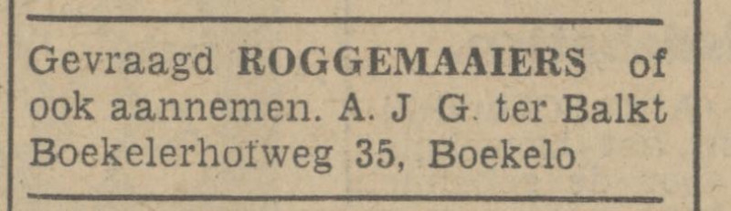 Boekelerhofweg 35 A.J.G. ter Balkt advertentie Tubantia 17-7-1942.jpg