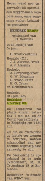 Boekelosebleekweg 104 Hendrik Troff overlijdensadvertentie Tubantia 30-4-1965.jpg