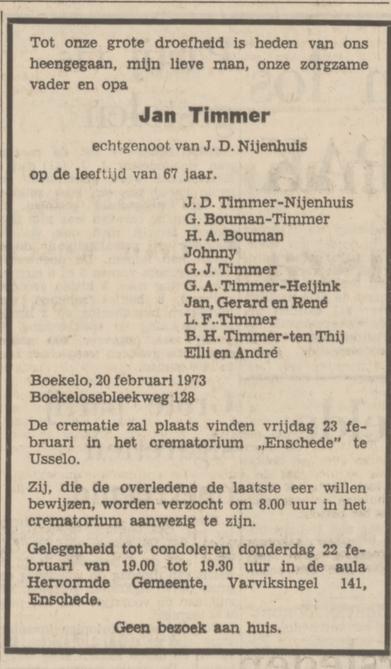 Boekelosebleekweg 128 Jan Timmer overlijdensadvertentie Tubantia 22-8-1973.jpg