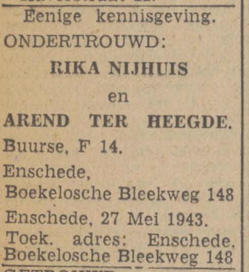 Boekelosebleekweg 148 Arend ter Heegde advertentie Twentsch nieuwsblad 28-5-1943.jpg
