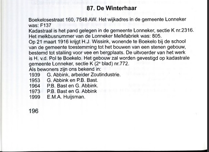 Boekelosestraat 160 boerderij De Winterhaar G. Abbink boerderijenboek deel 3 van Stichting Historische Societeit Enschede Lonneker.jpg