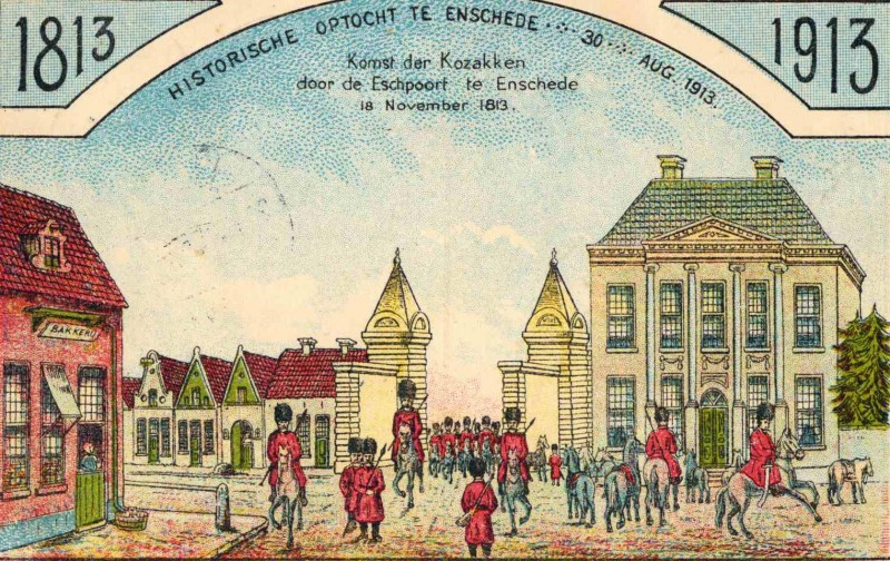 Eschpoort Historische Optocht 30 augustus 1913 ivm 100 jaar geleden komst der Kozakken door de Eschpoort 18-11-1813.jpg