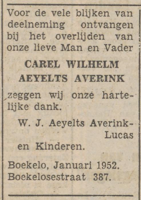 Boekelosestraat 387 C.W. Aeyelts Averink advertentie Tubantia 14-1-1952.jpg