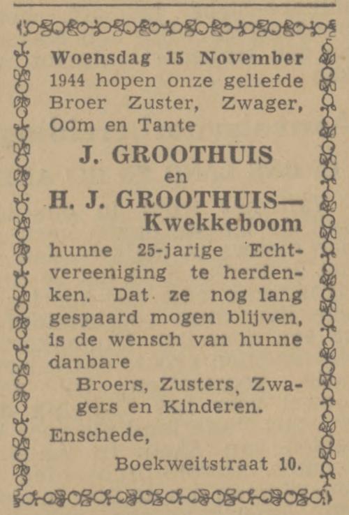 Boekweitstraat 10 J. Groothuis advertentie Twentsch nieuwsblad 14-11-1944.jpg