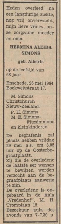 Boekweitstraat 17 M. Simons advertentie Tubantia 26-5-1964.jpg