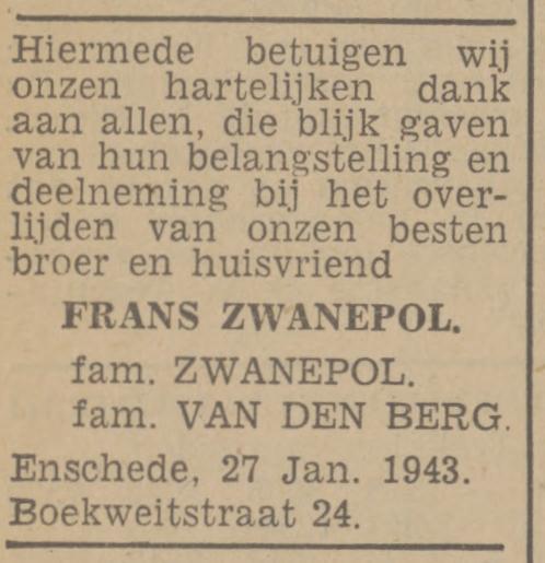 Boekweitstraat 24 Frans Zwanepol advertentie Tubantia 28-1-1943.jpg