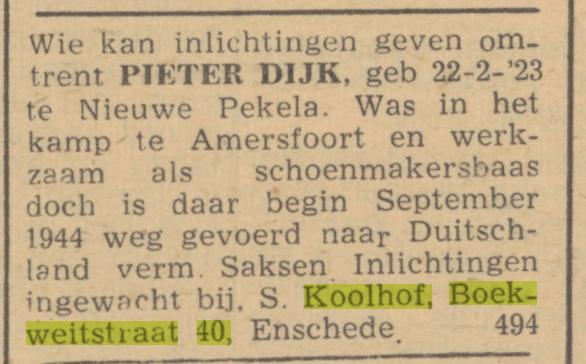 Boekweitstraat 40 S. Koolhof advertentie Trouw 17-7-1945.jpg