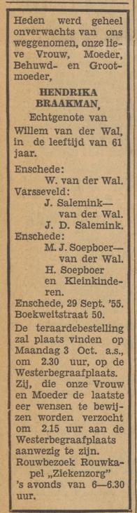 Boekweitstraat 50 W. van der Wal advertentie Tubantia 30-9-1955.jpg
