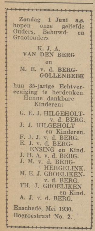 Boeroestraat 2 K.J.A. van den Berg advertentie De Volkskrant 24-5-1930.jpg