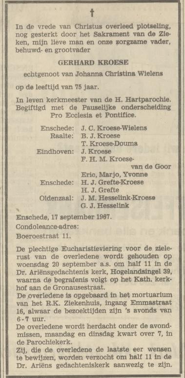Boeroestraat 11 Gerhard Kroese overlijdensadvertentie Tubantia 18-9-1967.jpg