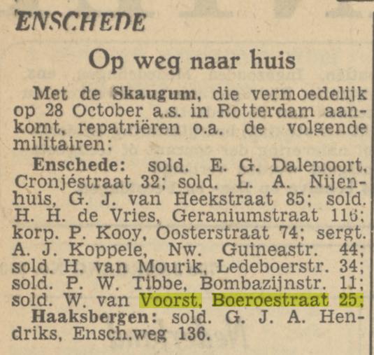 Boeroestraat 25 soldaat W. van Voorst krantenbericht Tubantia 23-10-1950.jpg
