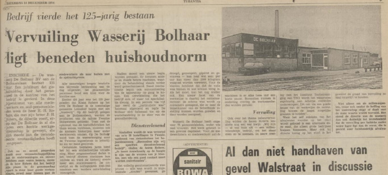 Bolhaarslaan 20 Wasserij De Bolhaar 125 jaar krantenbericht Tubantia 14-12-1974.jpg