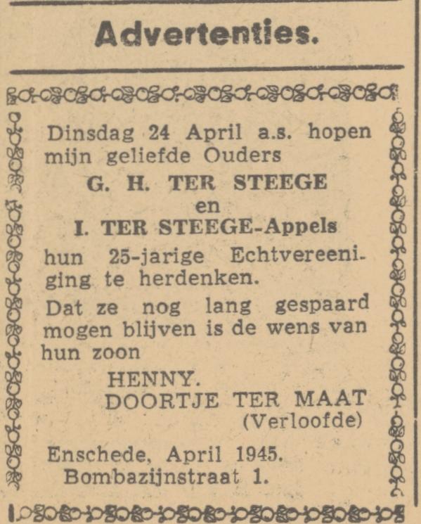 Bombazijnstraat G.H. ter Stege advertentie De Waarheid 20-4-1945.jpg