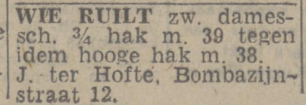 Bombazijnstraat 12 J. ter Hofte advertentie Twentsch nieuwsblad 22-6-1944.jpg