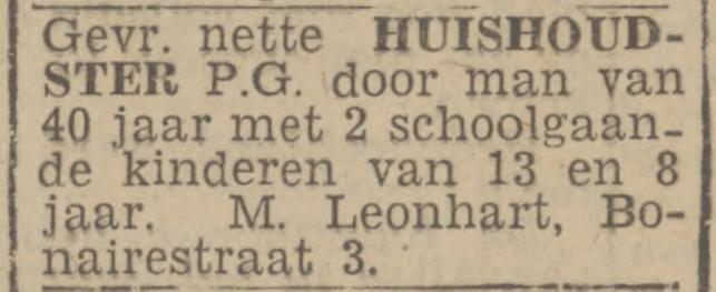 Bonairestraat 3 M. Leonhart advertentie Twentsch nieuwsblad 21-12-1944.jpg