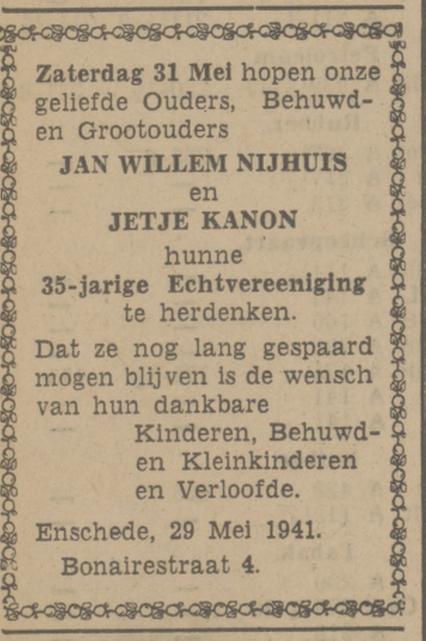 Bonairestraat 4 J.W. Nijhuis advertentie Tubantia 29-5-1941.jpg