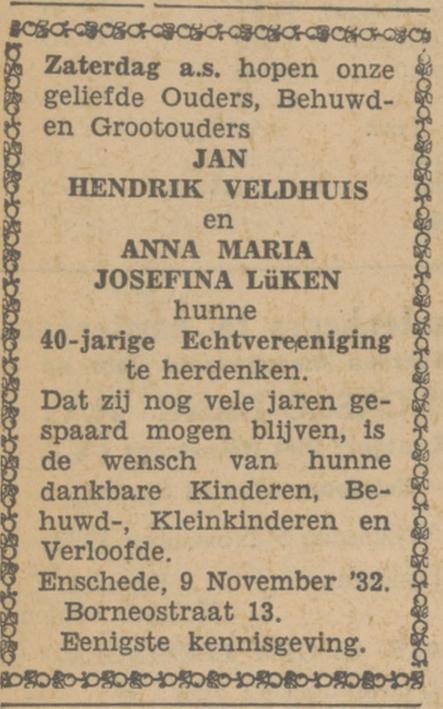 Borneostraat 13 J.H. Veldhuis advertentie Tubantia 9-11-1932.jpg