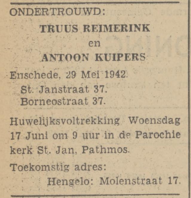 Borneostraat 37 Antoon Kuipers advertentie Tubantia 29-8-1942.jpg