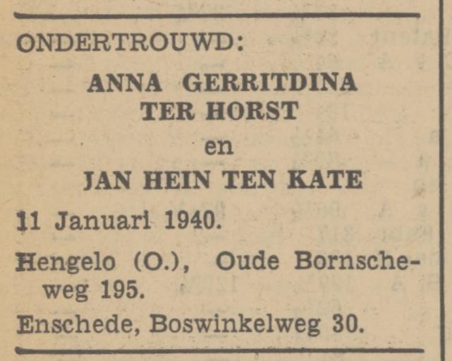 Boswinkelweg 30 Jan Hein ten Kate advertentie Tubantia 11-1-1940.jpg