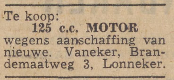 Brandemaatweg 3 Lonneker Vaneker advertentie Twentsche Courant 13-7-1954.jpg