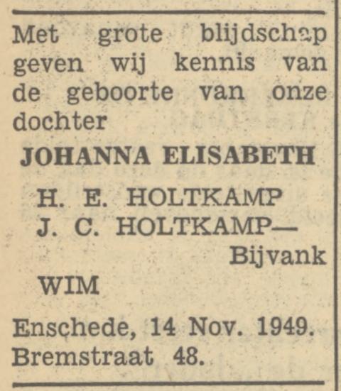 Bremstraat 48 H.E. Holtkamp advertentie Tubantia 15-11-1949.jpg