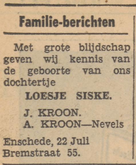 Bremstraat 55 A. Kroon-Nevels advertentie Tubantia 23-7-1958.jpg