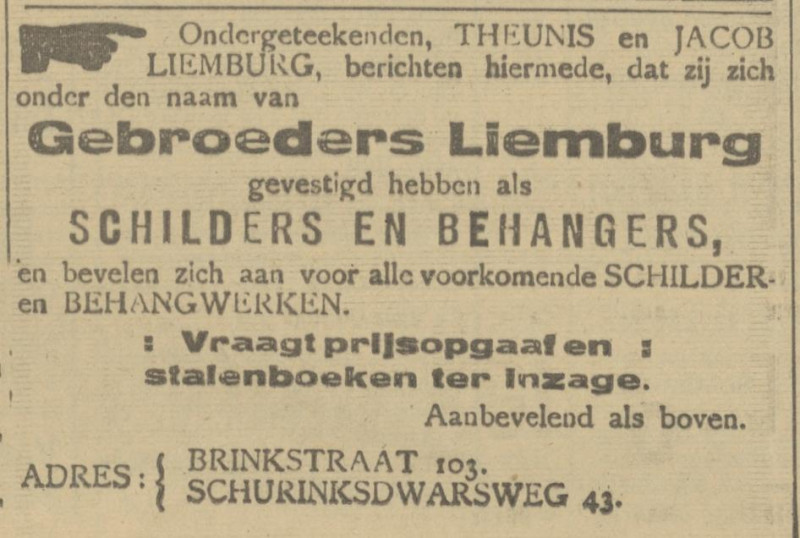 Brinkstraat 103 Jacob Liemburg advertentie Tubantia 26-3-1921.jpg