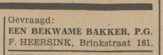 Brinkstraat 161 F.Heersink bakker advertentie Tubantia 28+5-1941.jpg