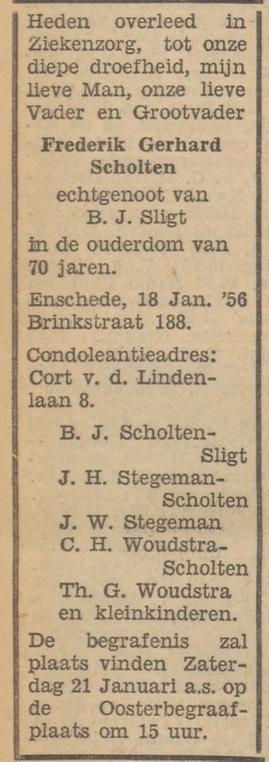 Brinkstraat 188 F.G. Scholten overlijdensadvertentie Tubantia 18-1-1956.jpg