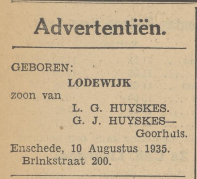Brinkstraat 200 L.G. Huyskes advertentie Tubantia 12-8-1935.jpg