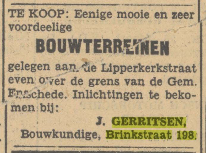 Brinkstraat 198 J. Gerritsen advertentie Tubantia 25-3-1933.jpg