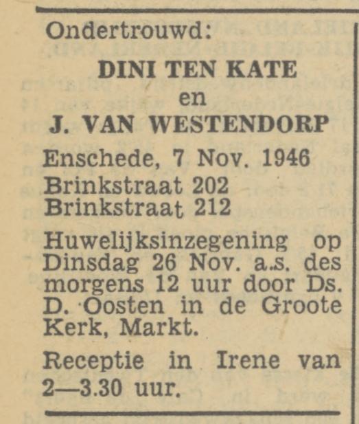 Brinkstraat 202 Dini ten Kate advertentie Tubantia 7-11-1946.jpg