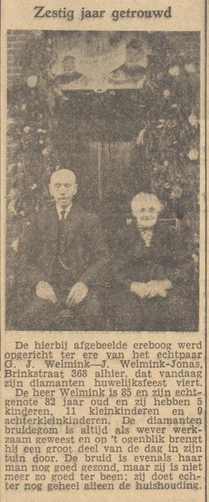 Brinkstraat 368 G.J. Welmink krantenbericht Tubantia 3-6-1952.jpg