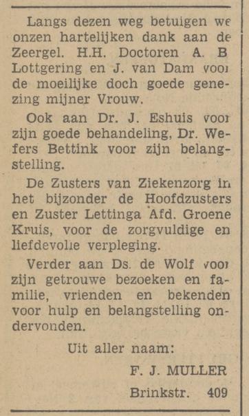 Brinkstraat 409 F.J. Muller krantenbericht Tubantia 9-11-1940.jpg