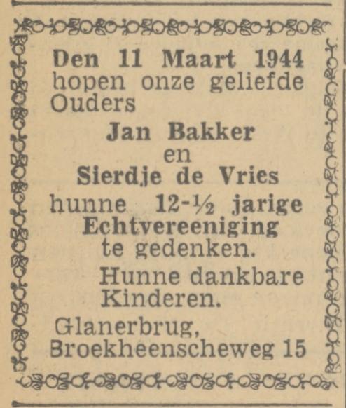 Broekheenseweg 15 Jan Bakker advertentie Twentsch nieuwsblad 6-3-1944.jpg