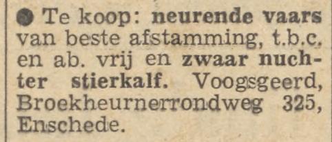 Broekheurnerrondweg 325 Voogsgeerd advertentie Tubantia 8-3-1962.jpg