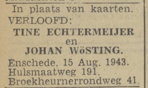 Broekheurnerrondweg 41 Johan Wosting advertentie Tubantia 12-8-1943.jpg