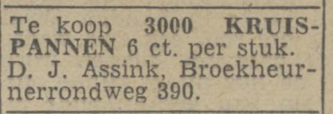 Broekheurnerrondweg 390 D.J. Assink advertentie Twentsch nieuwsblad 6-10-1943.jpg