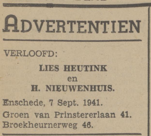 Broekheurnerweg 40 H. Nieuwenhuis advertentie Tubantia 4-8-1941.jpg