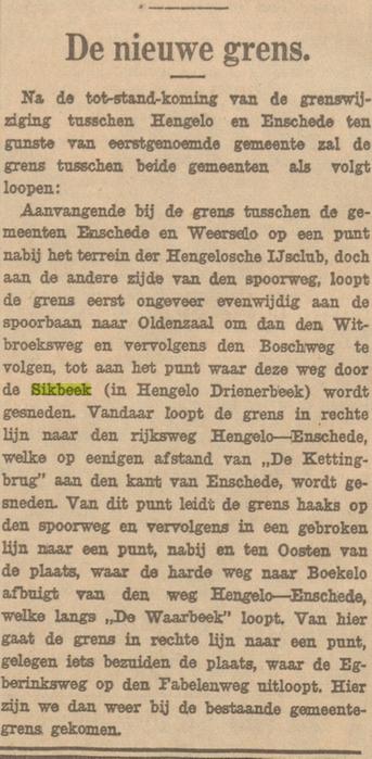Sikbeek in Hengelo Drienerbeek krantenbericht 4-1-1936.jpg
