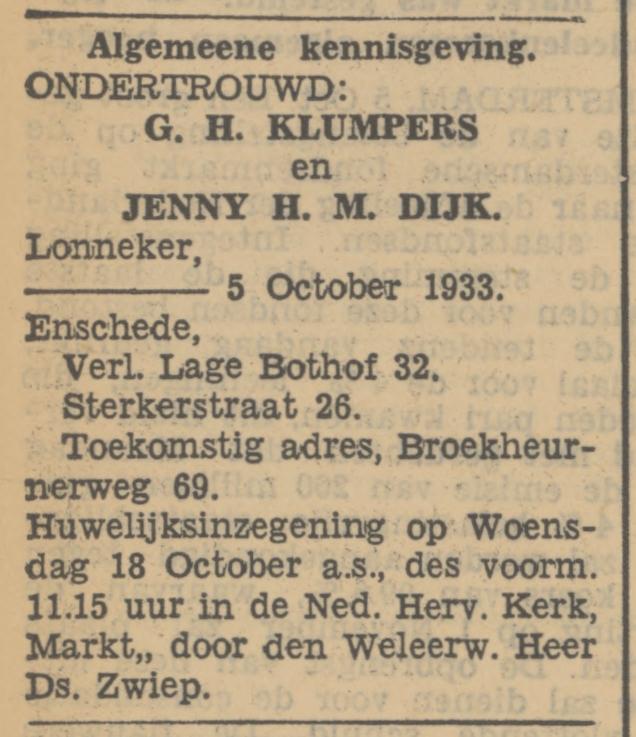 Broekheurnerweg 69 G.H. Klumpers advertentie Tubantia 5-10-1933.jpg