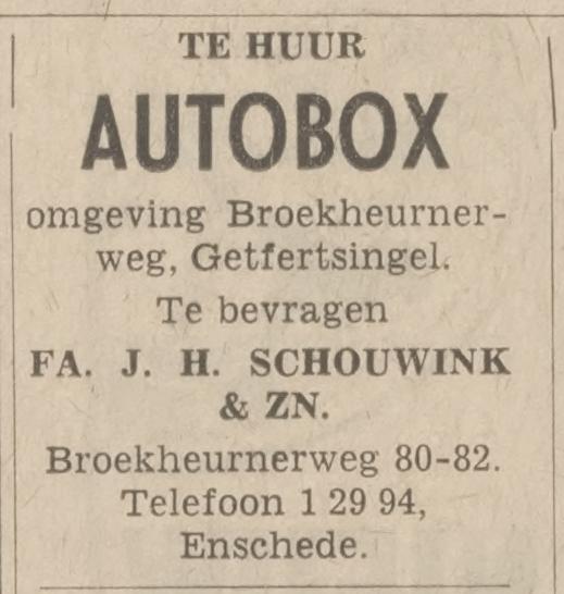 Broekheurnerweg 80-82 Fa. J.H. Schouwink en Zn advertentie Tubantia 27-9-1966.jpg