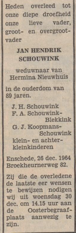 Broekheurnerweg 82 J.H. Schouwink overlijdensadvertentie Tubantia 22-9-1966.jpg