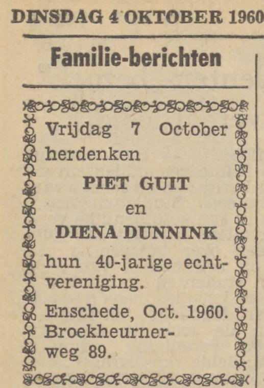 Broekheurnerweg 89 Piet Guit advertentie Tubantia 4-10-1960.jpg