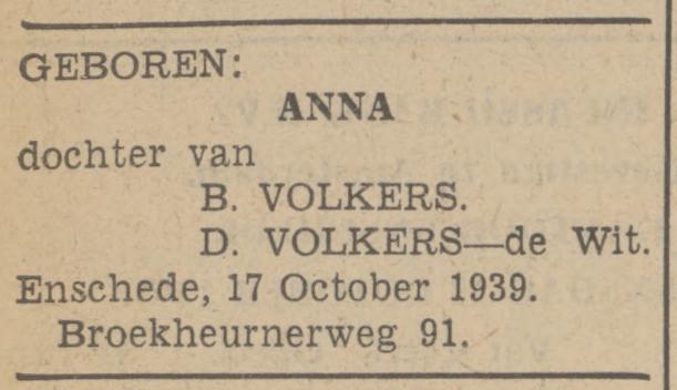 Broekheurnerweg 91 B. Volkers advertentie Tubantia 18-10-1939.jpg
