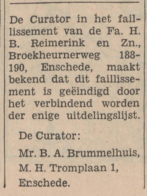 Broekheurnerweg 188-190 Fa. H.B. Reimerink krantenbericht Tubantia 8-4-1964.jpg