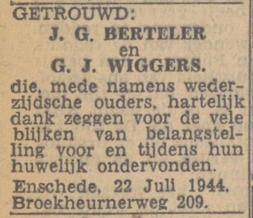 Broekheurnerweg 209 J.G. Berteler advertentie Twentsch nieuwsblad 25-7-1944.jpg